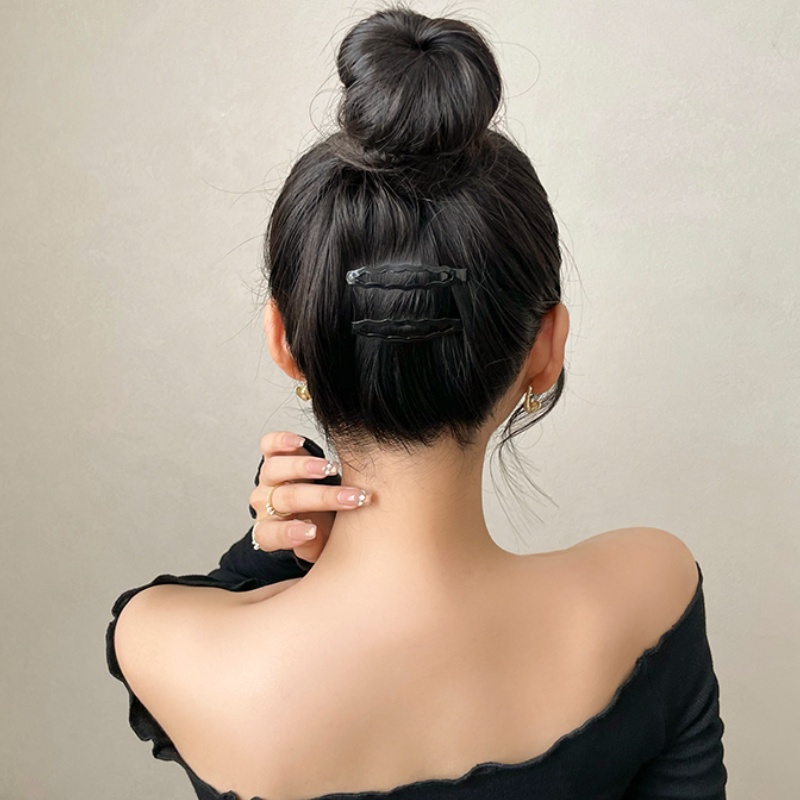 Jepit Rambut Poni Samping Warna Hitam Gaya Korea Klasik Untuk Perempuan