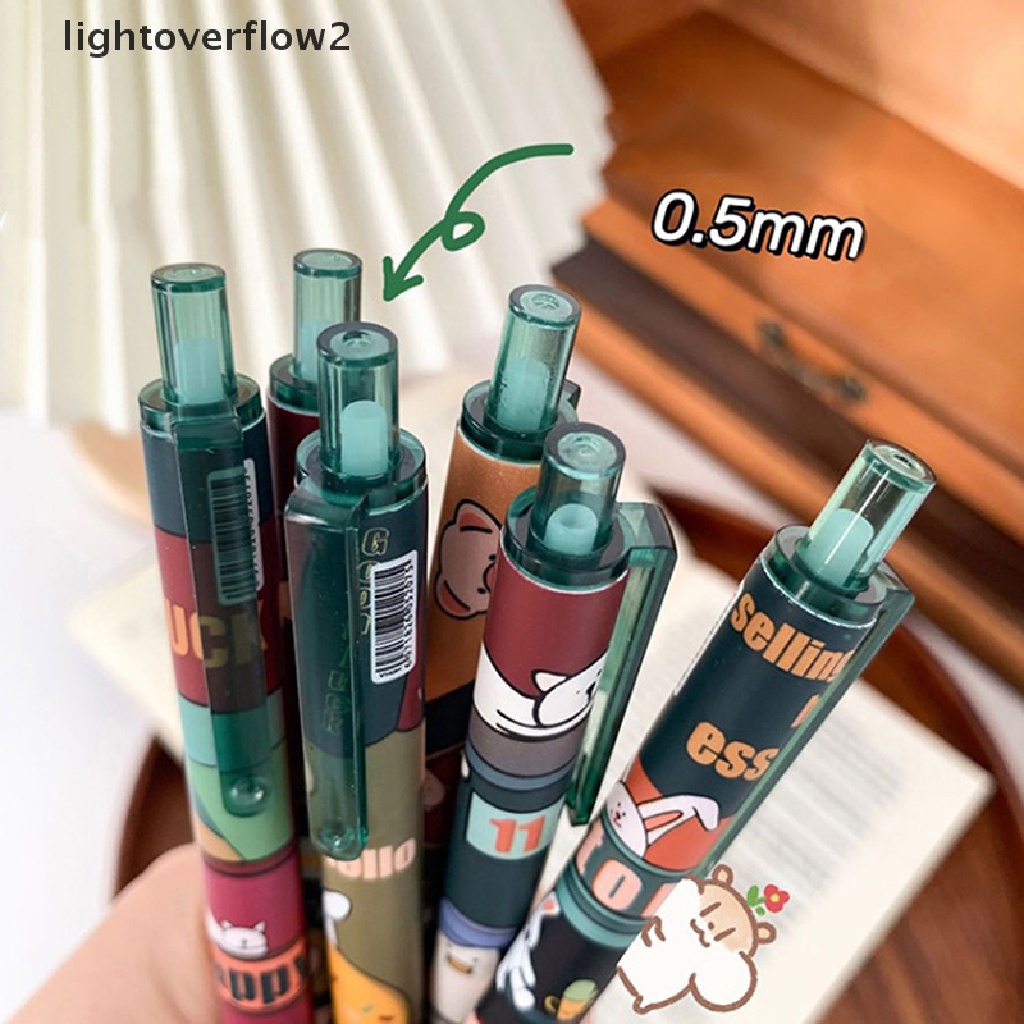 (lightoverflow2) 1 / 6 Pcs Pulpen kawaii Gaya Korea Untuk Sekolah