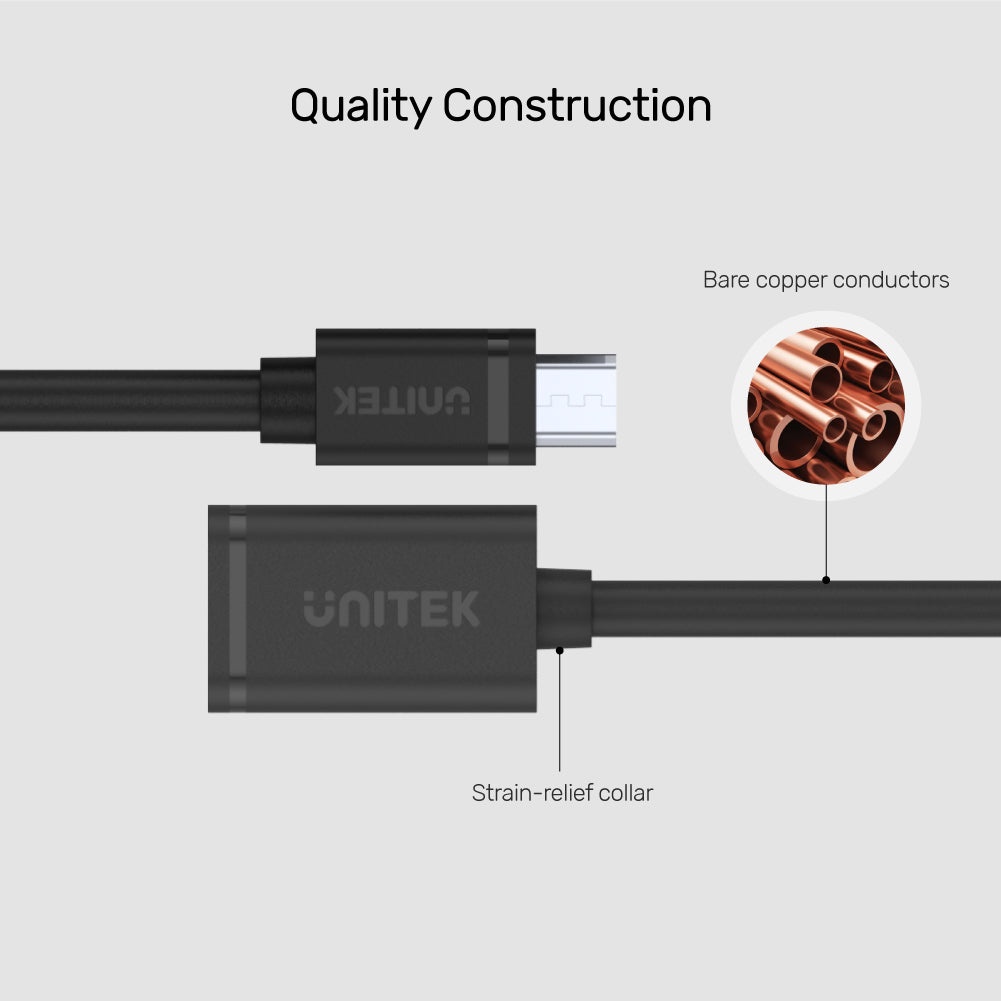 Unitek Y-C438GBK Micro USB to USB A OTG Adapter USB 2.0 YC438GB