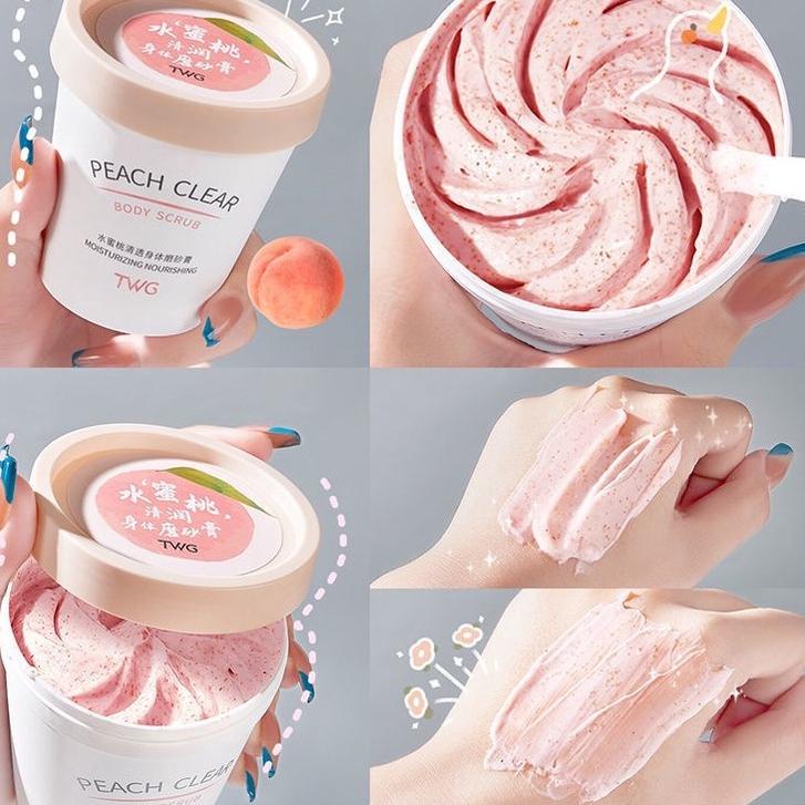New Product--TWG PEACH CLEAR BODY SCRUB NIACINAMIDE PEMBERSIH TUBUH LULUR MANDI ICE CREAM 200 ML
