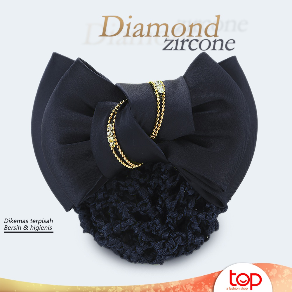 Jepit Rambut Harnet Korea Model Pita / Aksesoris Rambut hairnet / Jepitan Motif Pita Intan Zircone /Hair Clip Random