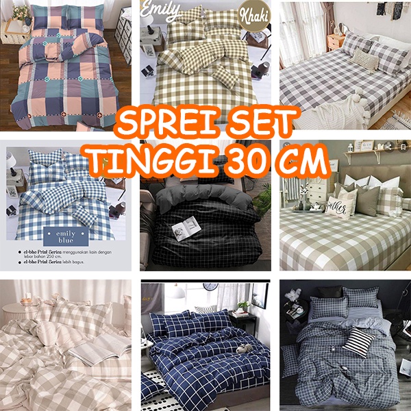 Sprei Tinggi/Tebal 30cm 180x200 160x200 180x200x30 160x200x30 Anti Geser