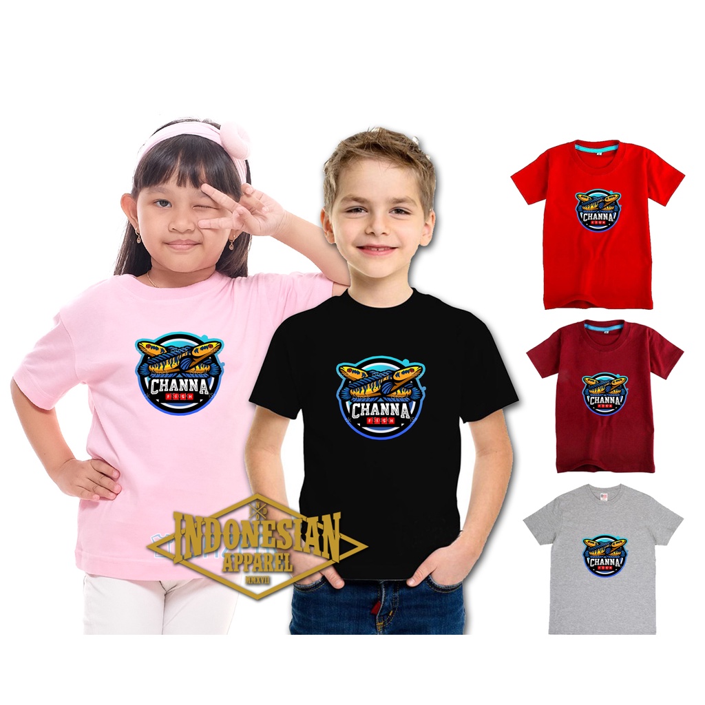 kaos IKAN channa anak terbaru cotton combad chana maru asiatica limbata 1