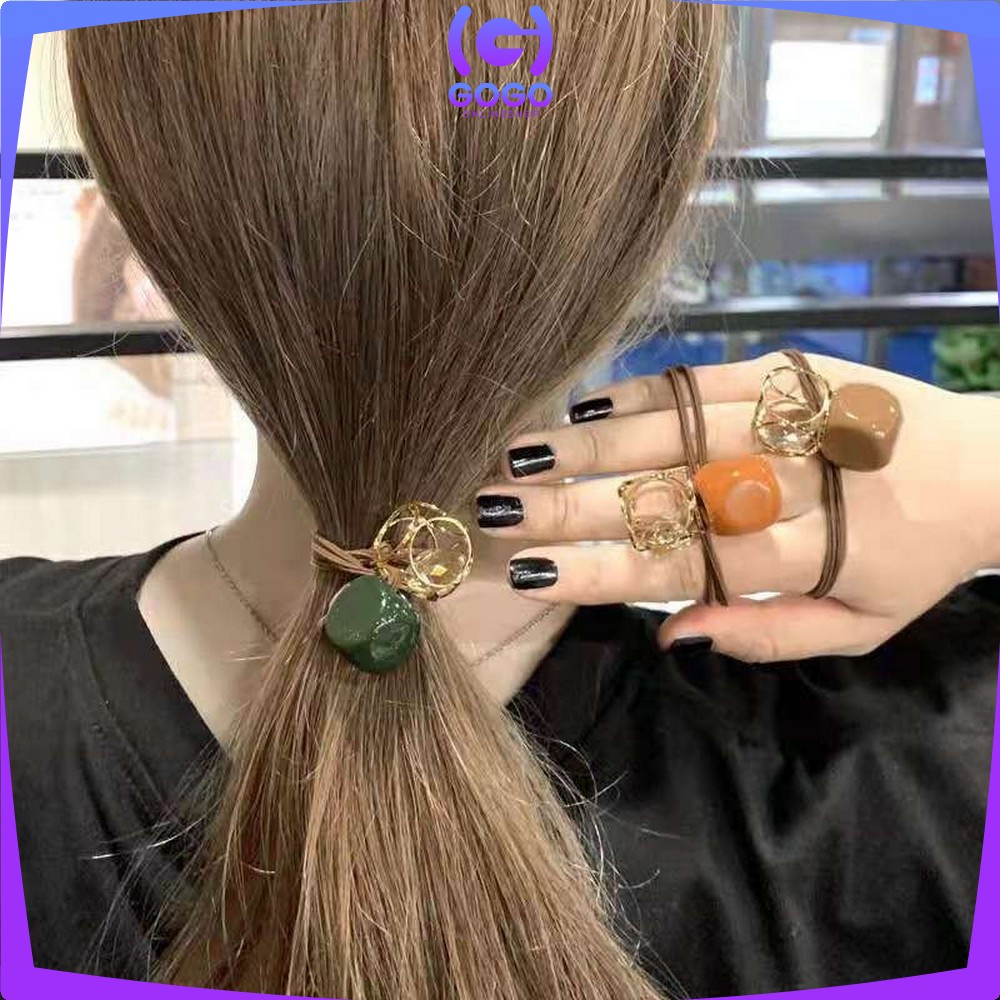 GOGO-C328 C336 Ikat Rambut Korean Style / Karet Ikat Rambut Karakter Batu ala Korea / Karet Rambut Fashion / Aksesoris Rambut Wanita