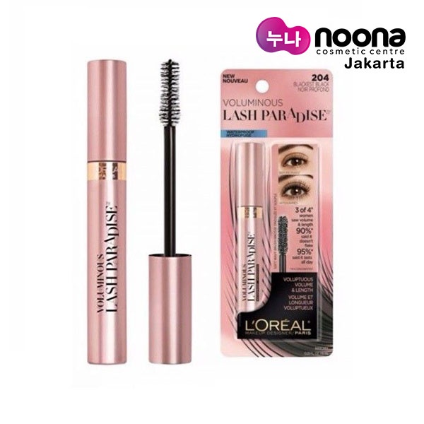 L'OREAL PARIS VOLUMINOUS LASH PARADISE WATERPROOF MASCARA MAKE UP - BLACK 7.6ML