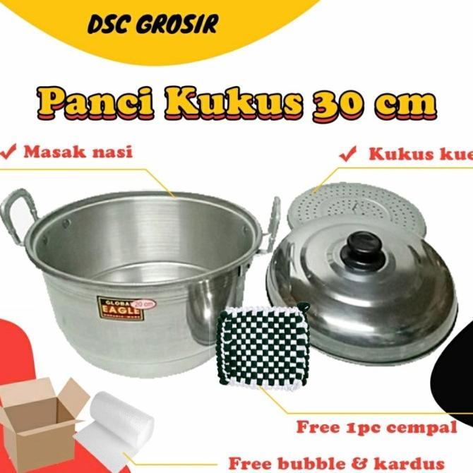 TERMURAH Panci Langseng Kukus / Dandang / Steamer 30 cm Jawa / Eagle /PERALATAN MASAK SET/PANCI PRES