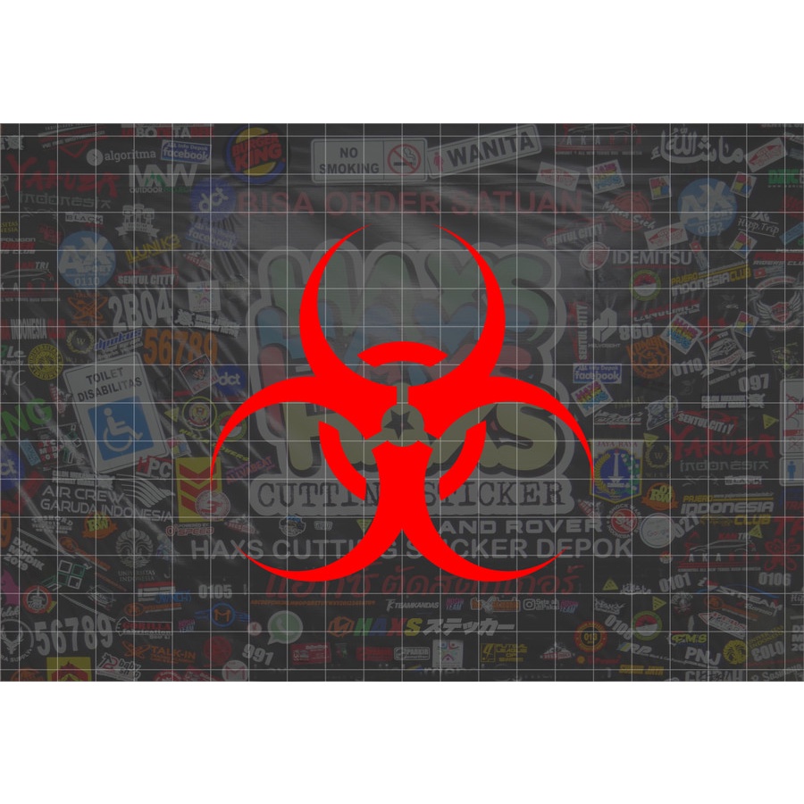 Cutting Sticker Biohazard Ukuran 10 Cm Untuk Motor Mobil