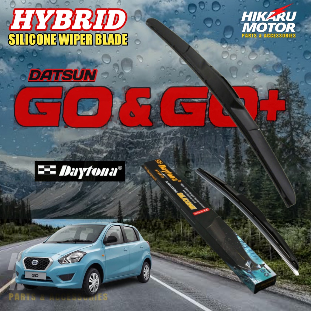 Wiper Depan Datsun GO GO+ Panca Cross Silicone Hybrid Karet Wifer Kaca Mobil Wiperblade High Quality