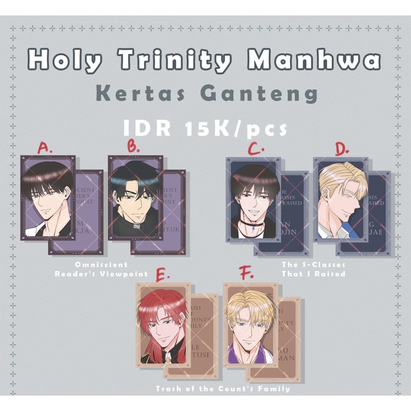 Jual Photocard Holy Trinity Manhwa ORV My SClass Trash of The