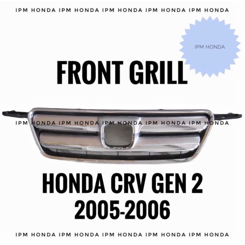 Front List Lys Moulding Grill Grille Chroom Krom Chroome Depan Honda CRV GEN 2 Facelift Khusus Tahun 2005 2006