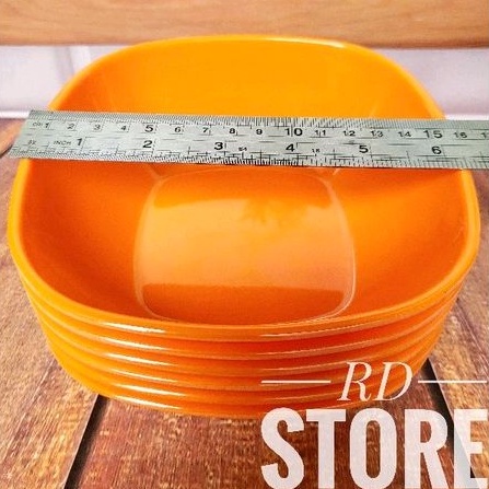 PROMO 6.PCS MANGKOK PERSEGI MELAMINE POLOS
