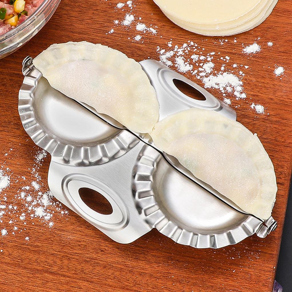 Cetakan Pangsit Cetakan Pangsit Stainless 2slot DIY Cetakan Pembuat Pangsit Aksesori Dapur