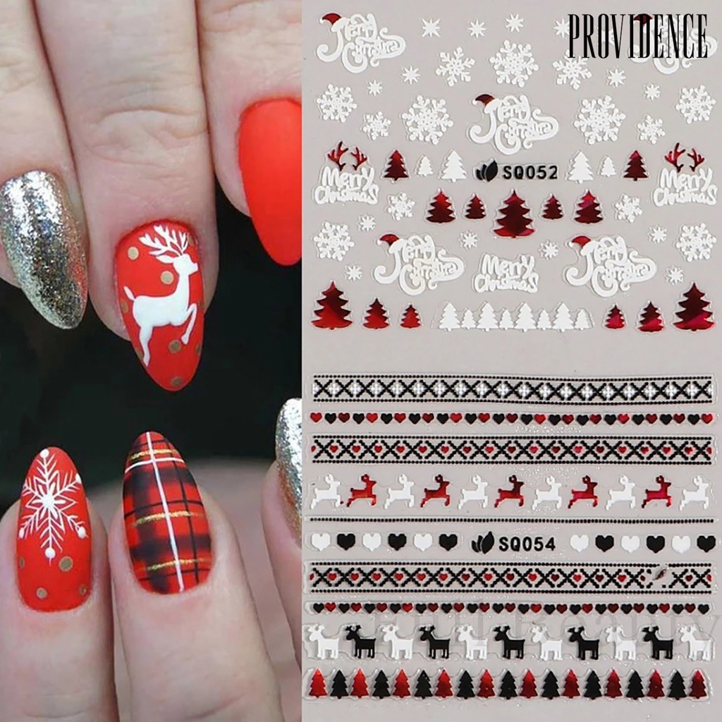Stiker Kuku watermark Motif Rusa / Pohon Natal / Snowman