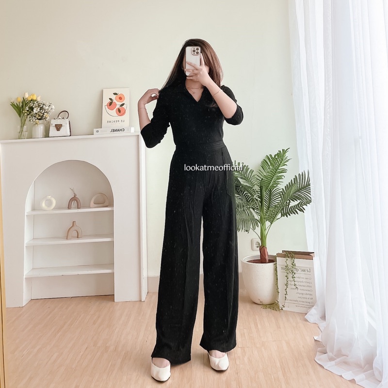 lookatmeofficial • Malika Set - Setelan Atasan dan Bawahan Bahan Knit Premium