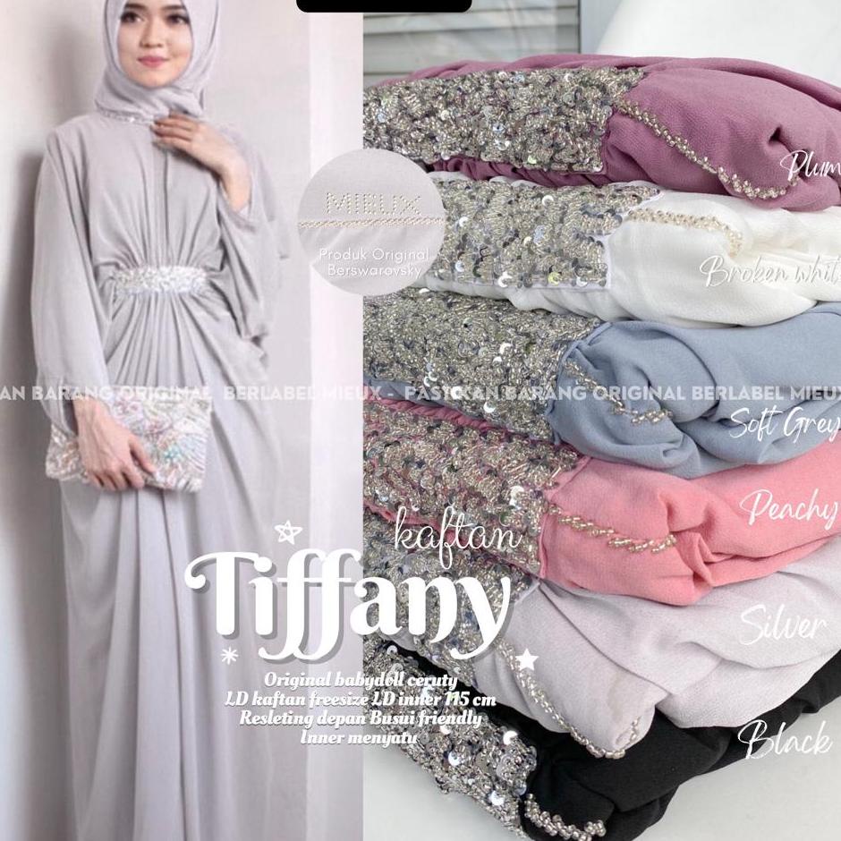 {PY.18Oc22ᶻ} KAFTAN TIFFANY kaftan motif payet kaftan busui muslim original produk mieux isyana
