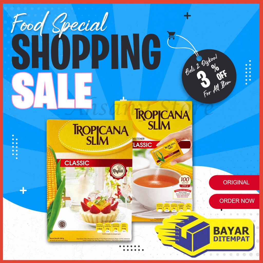 

Gula Tropicana Slim Sweetener Classic Reffil 250 gram