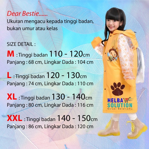 JAS HUJAN KARAKTER Anak Laki Laki Perempuan MANTEL Hujan Ponco Dengan Ruang Ransel Jas Hujan Anak Anak Model Terusan Motif Animal RAIN COAT