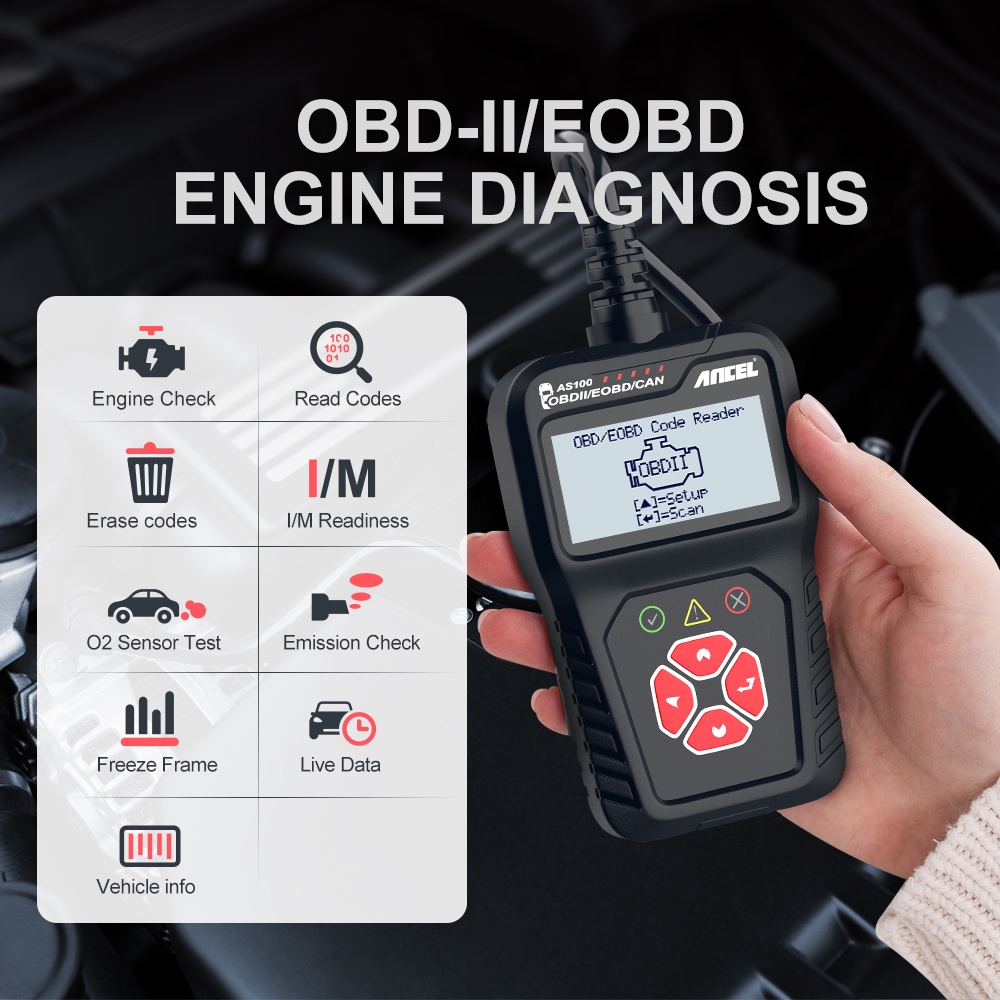 ANCEL AS100 Obd2 Scanner Car Scanner Odb2 Car Diagnostic Tool Obd Car Diagnostic Scanner Automotive Scanner