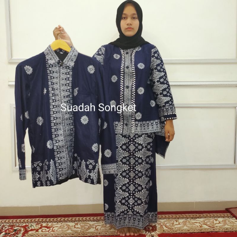 COUPLE SETELAN BATIK SONGKET NAVY SILVER