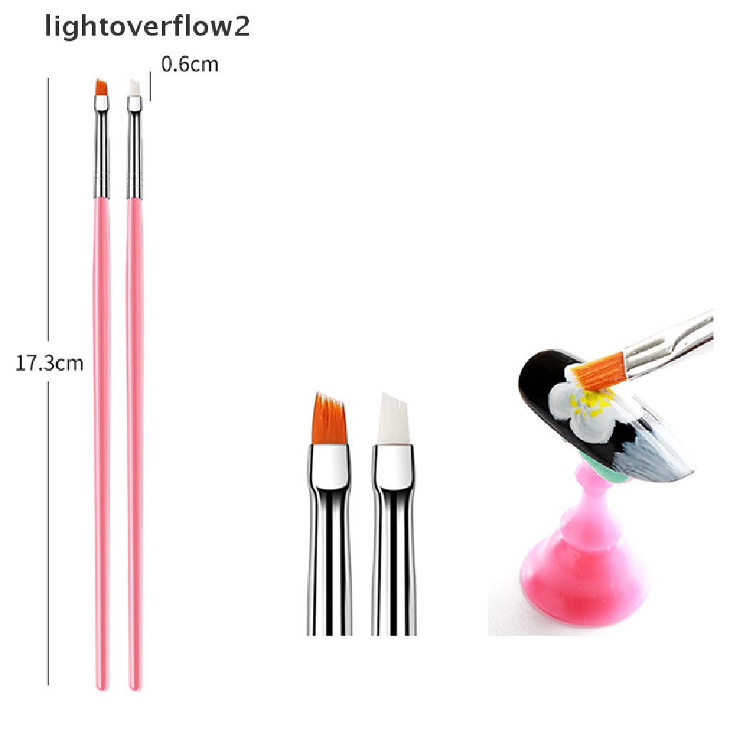 (lightoverflow2) 15 Pcs / Set Kuas Lukis Kutek Gel DIY Untuk Nail Art