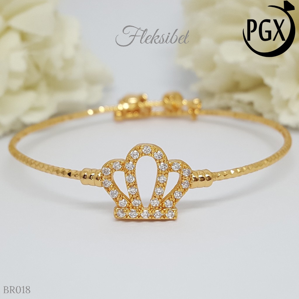 PGX Gelang Bangle Fleksibel Perhiasan Xuping Lapis Emas - BR018