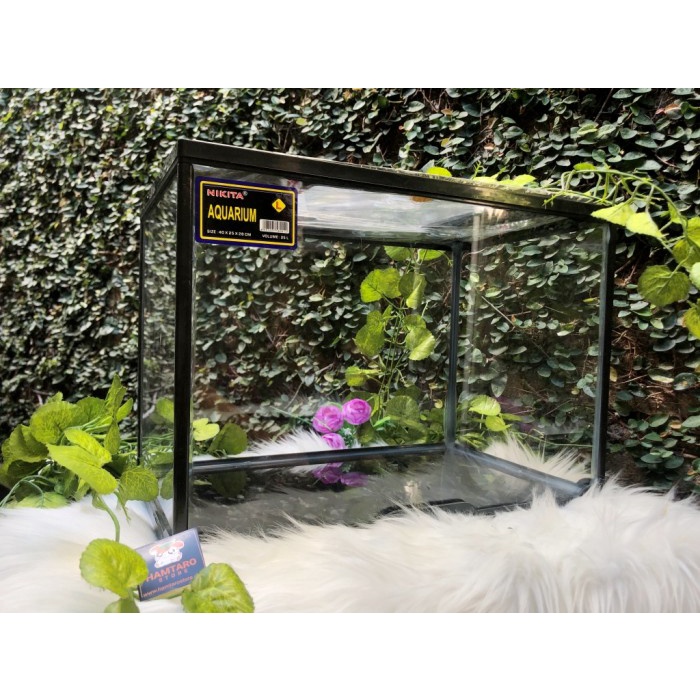 Aquarium Large / Nikita L + Tutup Aquarium ukuran 40 x 25x 28cm