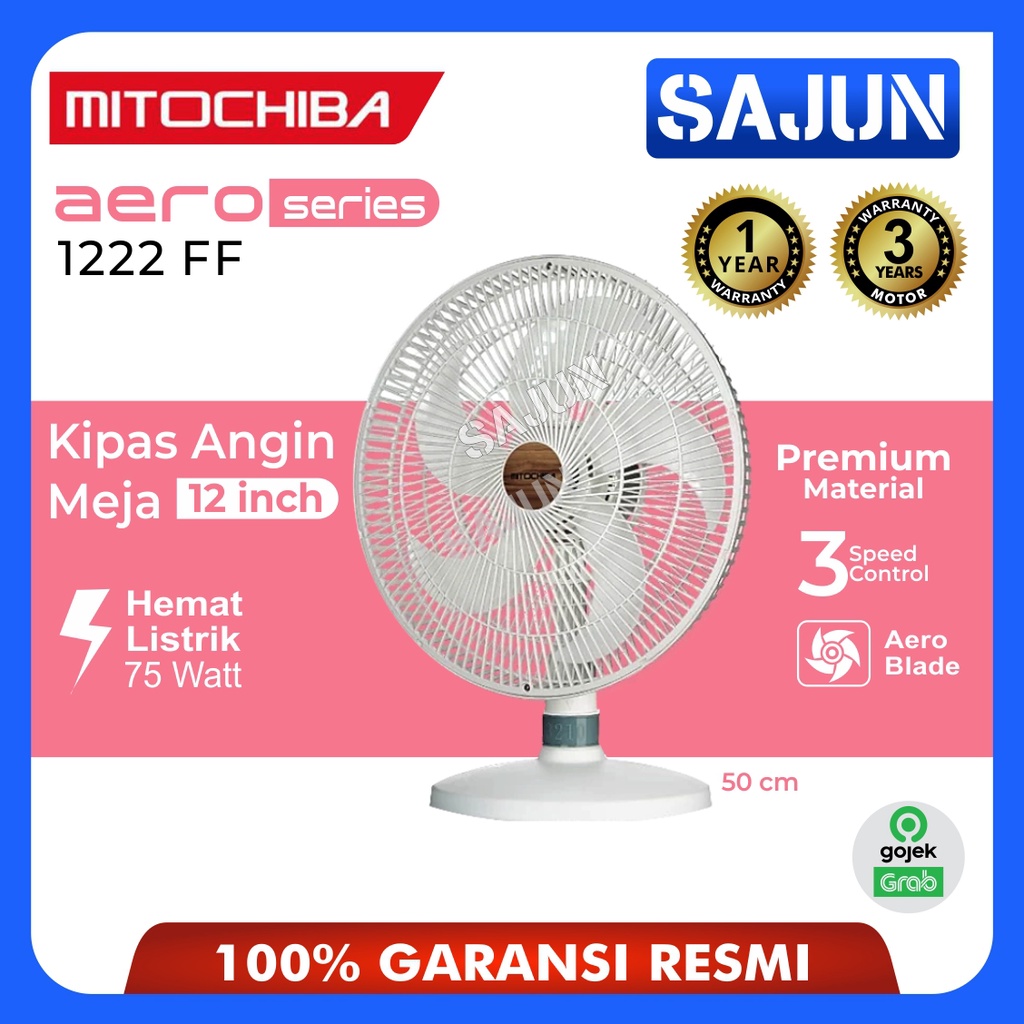 MITOCHIBA Aero Series Kipas Angin Meja 12 Inch Desk Fan 1222FF