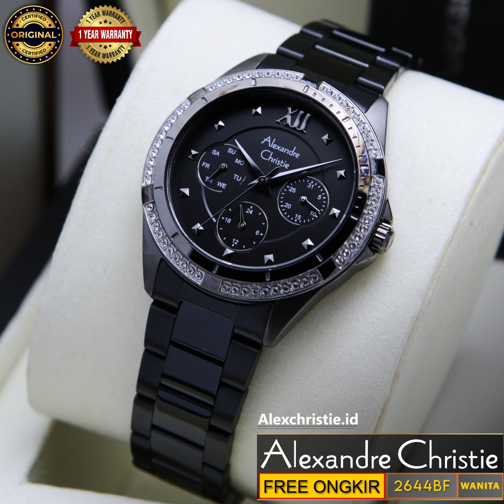2644 - Black Grey - Jam Alexandre Christie Wanita Best Seller 2023 Passion Series Original