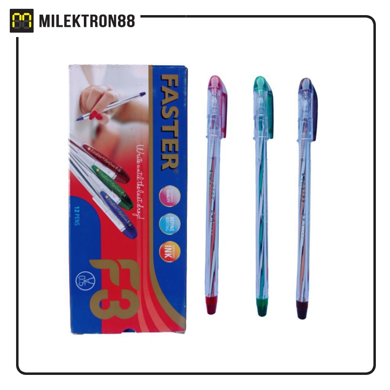 

FASTER Pulpen F3 Tip Point 0.5 mm Ballpoint (Pack)