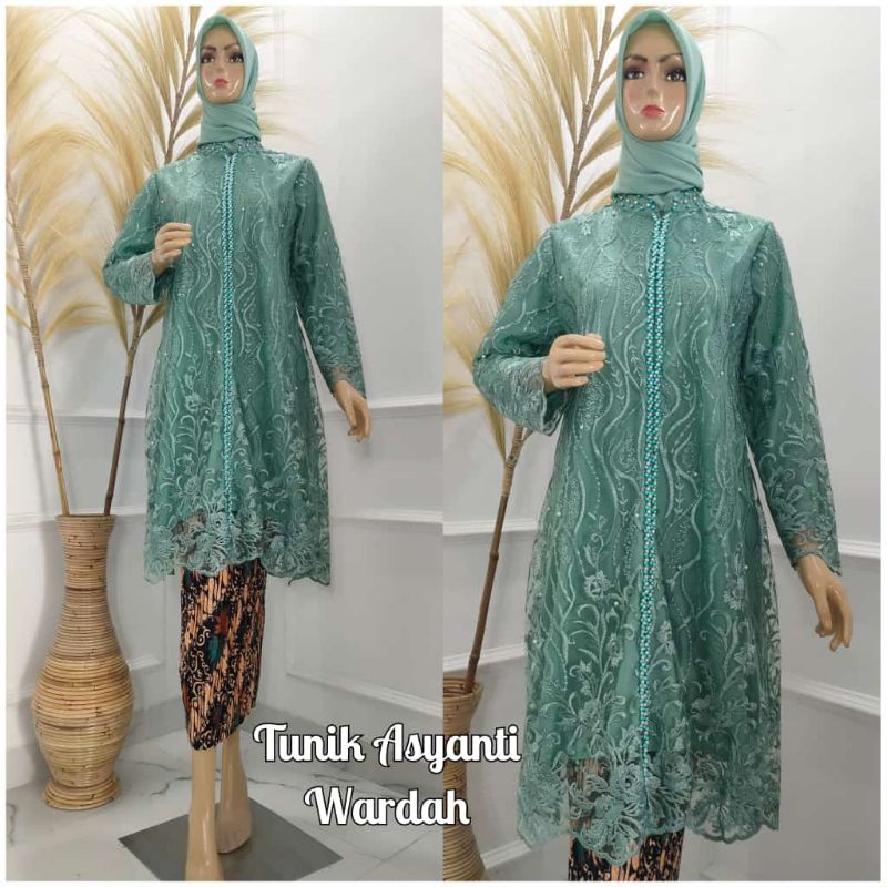 TUNIK ASYANTI // BAHAN TILLE BORDIR FULL PREMIUM // HIASAN PAYET MUTIARA // KODE DJ