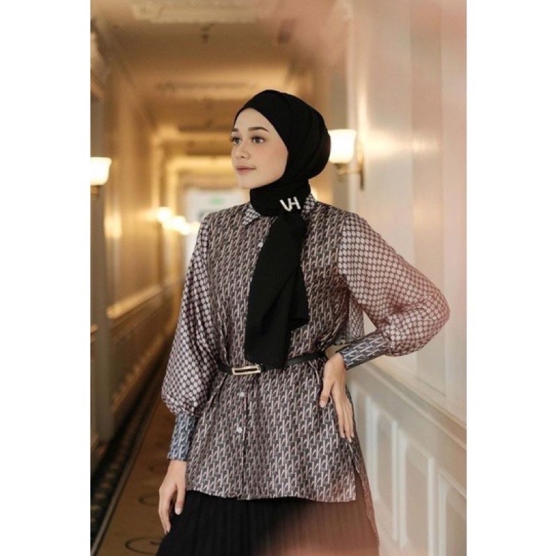 monogram shirt vanilla hijab