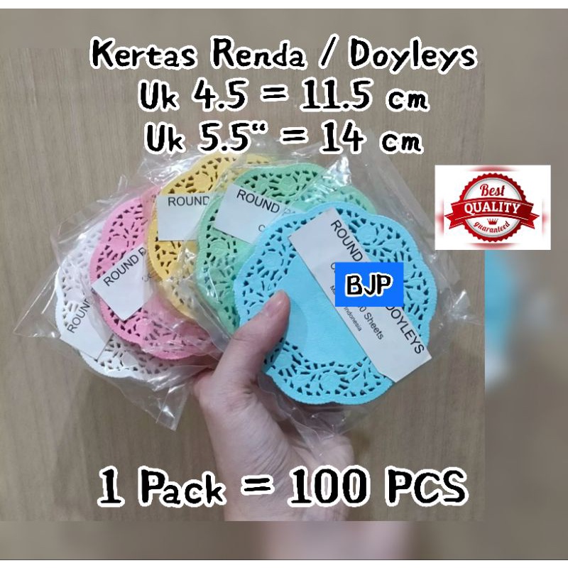 

( 100 pcs ) Doyleys Paper / Kertas Renda uk. 4,5”/ 11,4cm