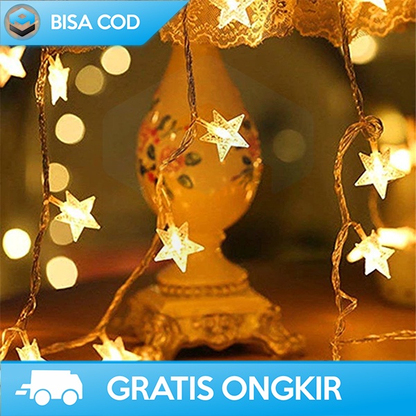 LAMPU HIAS BINTANG TUMBLR LAMP  STAR LIGHT LAMPU NATAL 20 LED 3 METER