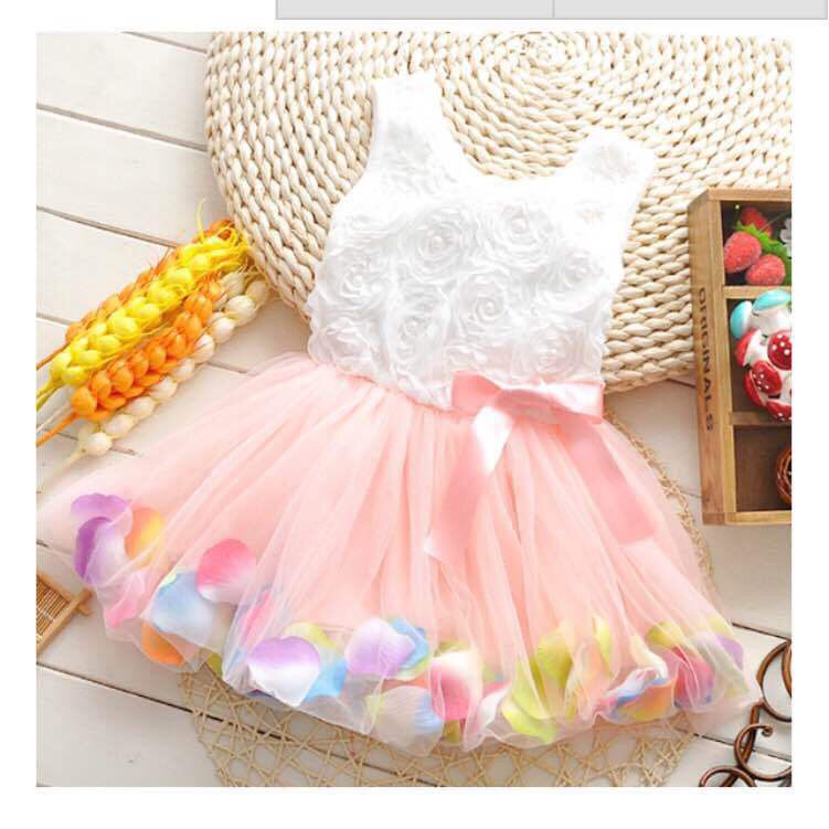 BARU LID7016 - Dress Tutu Anak Kids Girls Sleeveless Princess Party Lace Bow-Your Affordable Quality!