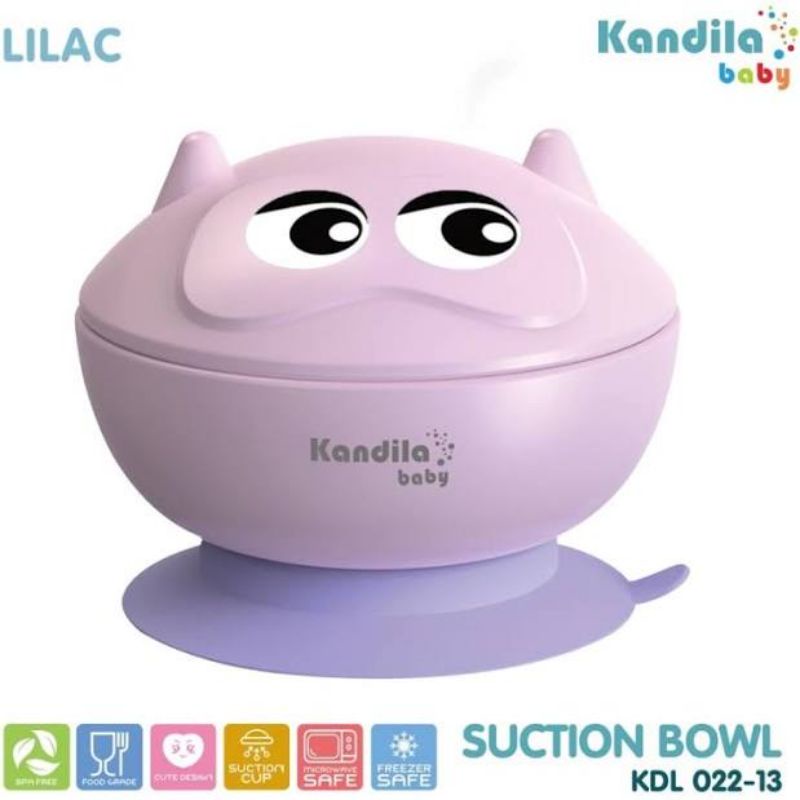 Kandila Baby Suction Bowl KDL022-13 - Mangkok Makan Anak Bayi Mpasi Dengan Penutup Mangkok