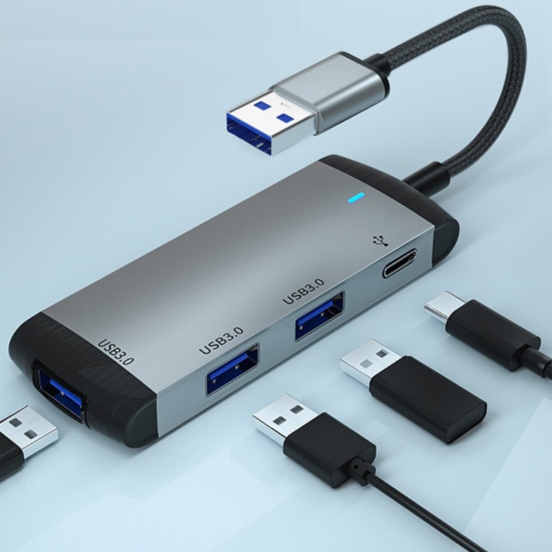 Zzz Hub Splitter USB 3.0 Tipe-C 5Gbps Multifungsi Untuk Laptop