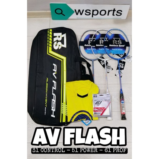 Raket Badminton RS AV FLASH 31 32 51 52 61 62 Speed Power Control Smash Prof Original