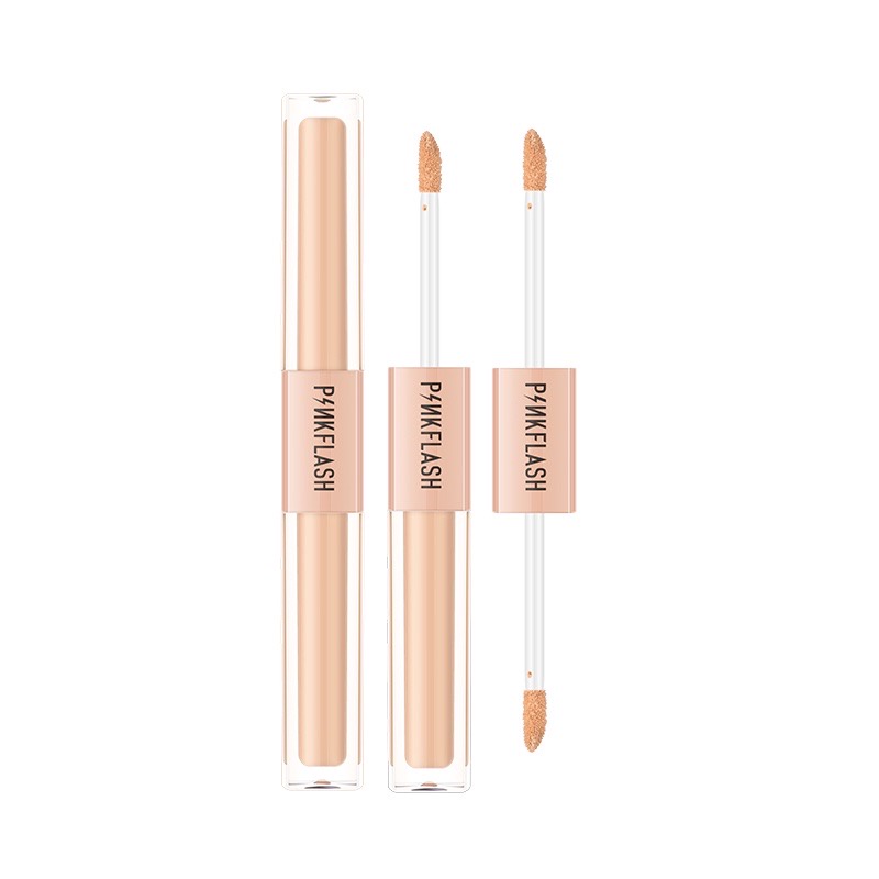 PINKFLASH Concealer Pinkflash DoubleFix 2-in-1 Dual-Shade Concealer Full Coverage Brighten Matte Lightweight Conceal Dark Circles Scar Acne Skin Pinkflash Doublefix Concealer Pinkflash Duo Concealer Pinkflash