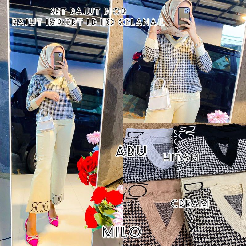 Setelan rajut dior/ oneset rajut dior