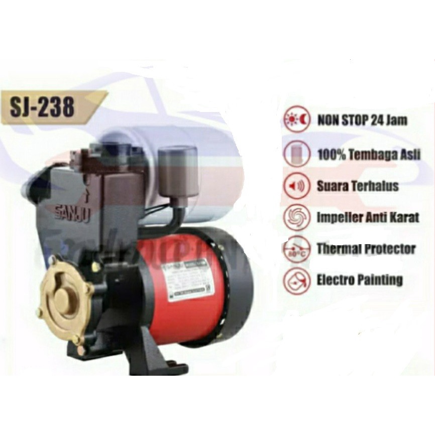 MAXPUMP SJ-238 Pompa Air Rumah Tangga Sumur Dangkal 220Volt 50Hz 200Watt Outlet 1inch Otomatis Mesin Pompa Air