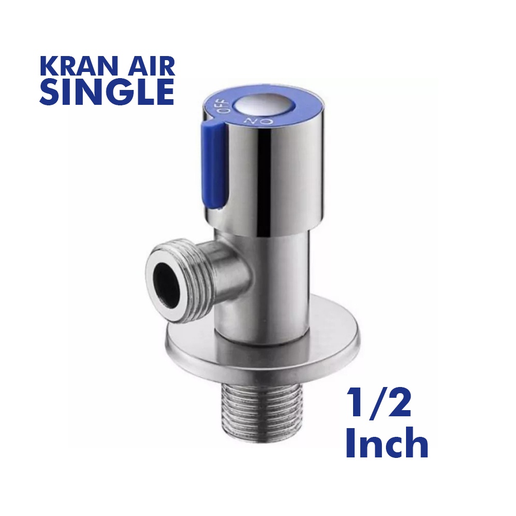 Stop Kran Air Single 1/2 Inch Stainless