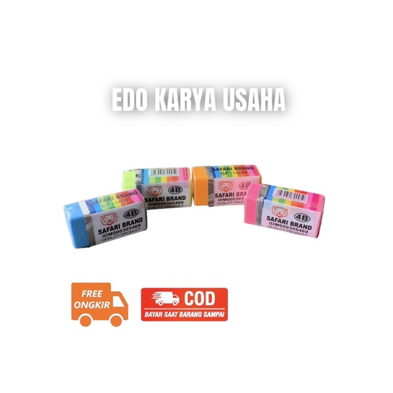 

GROSIR PENGHAPUS PENSIL 4B/ ERASER SAFARI BRAND WARNA WARNI