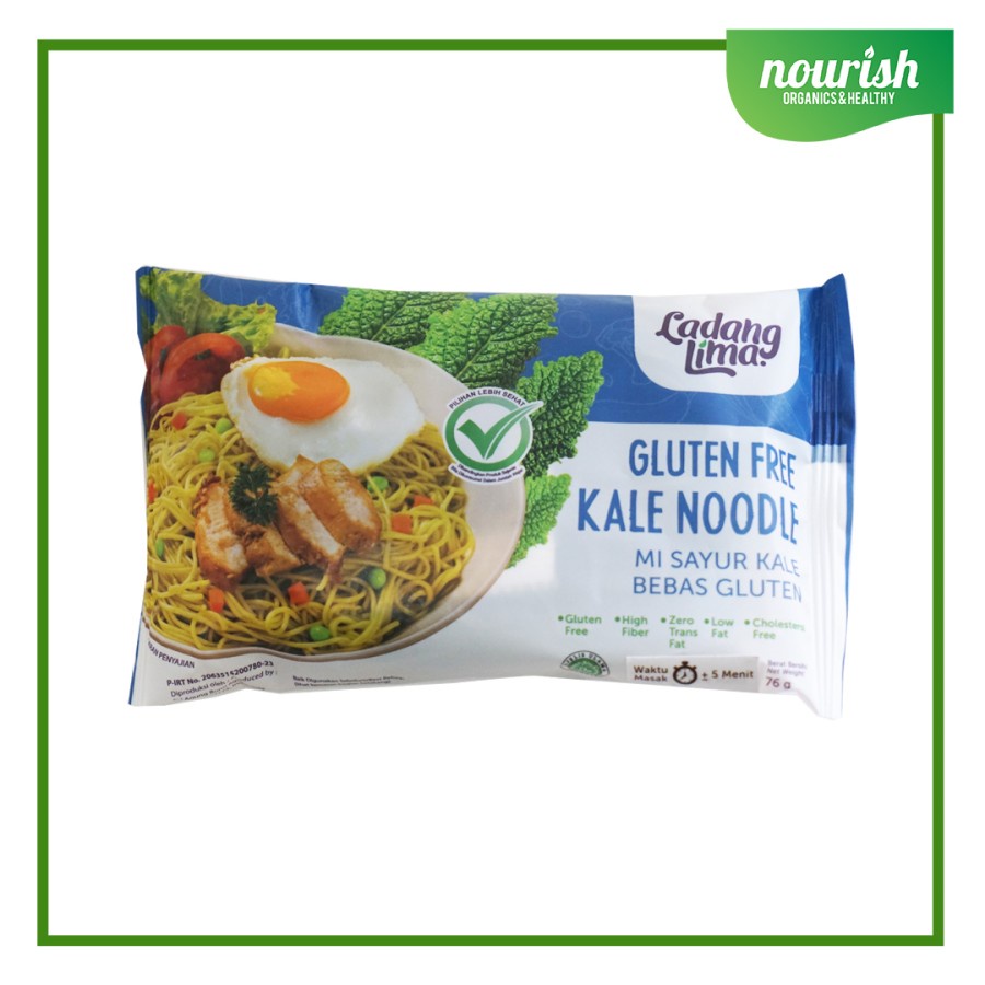 Ladang Lima, Mie Kale ( GLUTEN FREE ) dengan Bumbu Non MSG 76g