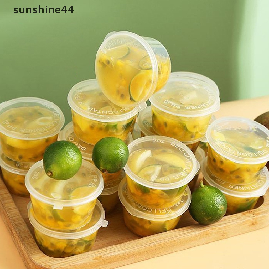 Sunshine 10PCS / Set Kontainer Plastik Transparan Sekali Pakai Untuk Saus / Bumbu Dapur