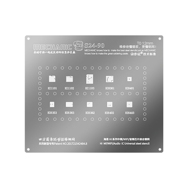 MECHANIC S24-90 Cetakan IC 0.12mm - Steel Stencil HiSilicon Hi1101/Hi1102/Hi6361/Hi6353 Original