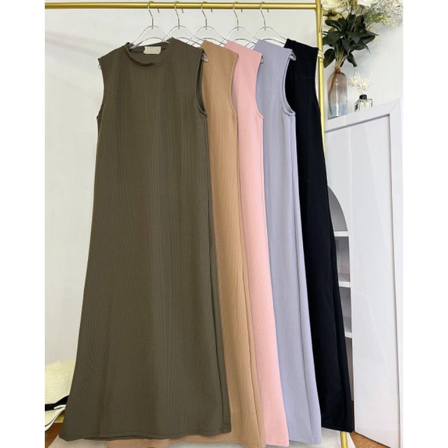 INNER DRESS RAJUT KNIT TANPA LENGAN / SPAN DRESS