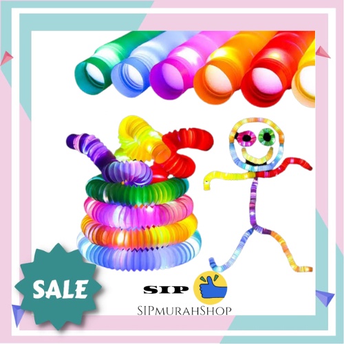 Mainan Viral CEV Light Up Pop Tubes Pop Pipes Mainan Lampu Stick Pipa Selang Led Fidget Toy