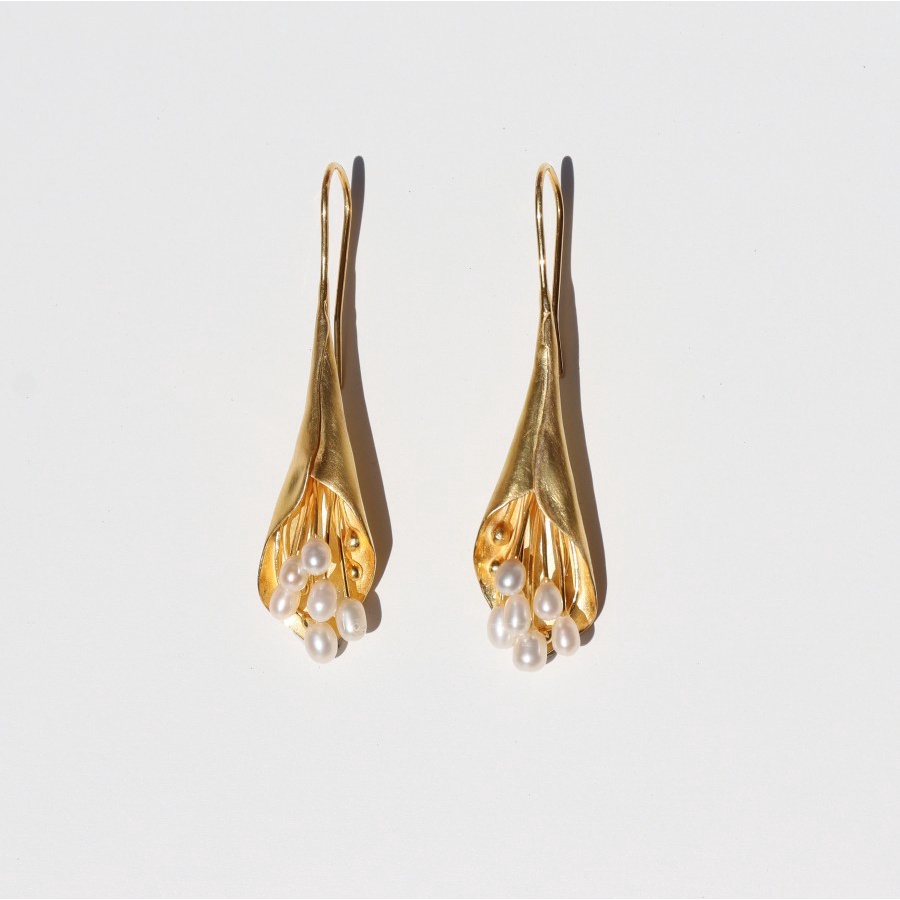 Gold Lily Earring