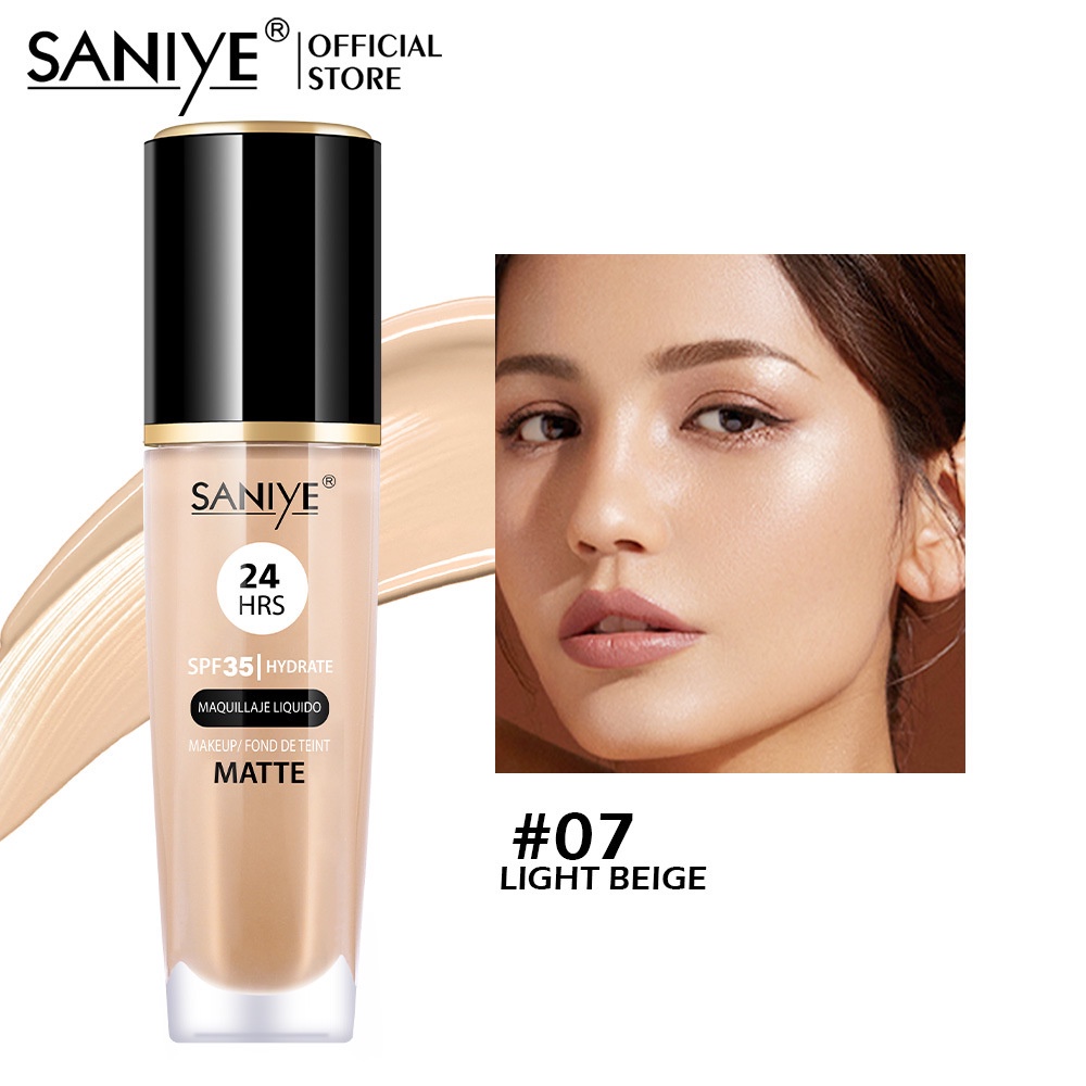 [ 100% ORIGINAL &amp; READY ]BPOM SANIYE R6012 MATTE LIQUID FOUNDATION 24 HOURS LONG - LASTING SPF 35 4 COLORS MATTE