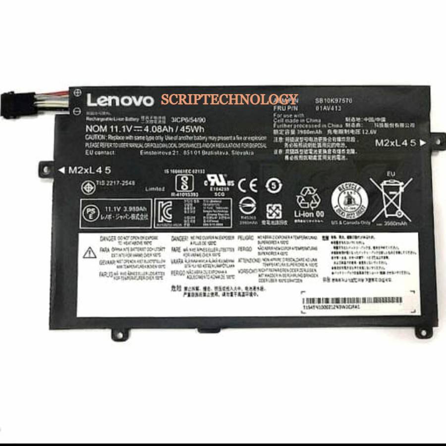 Baterai Original Lenovo Thinkpad E470 E470C E475 E475C 01AV413 01AV412 01AV411